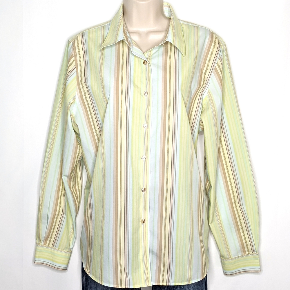 Pendleton‎ striped button down blouse sz: 16